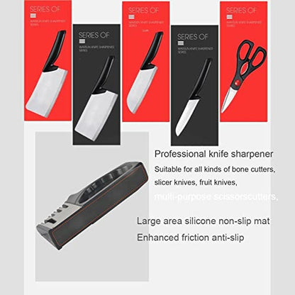  4-in-1 Kitchen Knife Sharpener, 4 Stage Knife Sharpening Tool, Professional Chef's Kitchen Knife Accessories, Manual Knife Sharpeners, Blade Sharpener, Kitchen Knives Repair, Restore And Polish Blades