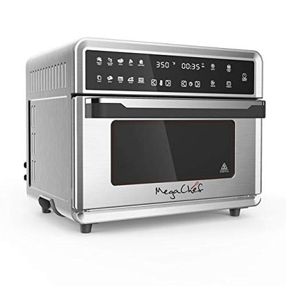  10 In 1 Electronic Multifunction 360 Degree Hot Air Technology Countertop Oven, Silver Chrome, 25 Liter Capacity