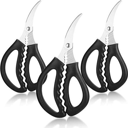  Kitchen Seafood Scissors Multifunctional Stainless Steel Shears Seafood Fish Crab Shrimp Lobster Scissors For Kitchen Seafood Peeling Tools (3, Red)