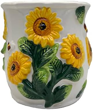  Tuscany Colorful Rainbow, Hand Painted Ceramic Utensil Jar, 81739