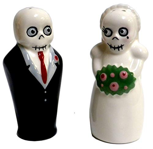  Newlydeads Skeleton Bride And Groom Ceramic Salt And Pepper Shakers Set S&P