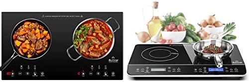  Duxtop 1800W Portable Induction Cooktop 2 Burner, Built-In Countertop Burners With Adjustable Temperature Control, Sensor Touch Induction Burner With Timer And Safety Lock, Easy To Clean, 8620BI/BTK35