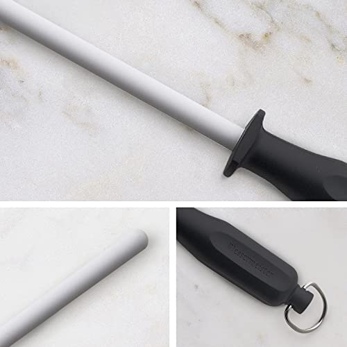  12” Ceramic Sharpening Rod - Knife Sharpener - Fine 1200 Grit - Ceramic Core, Large Sharpening Surface & Soft-Grip Handle