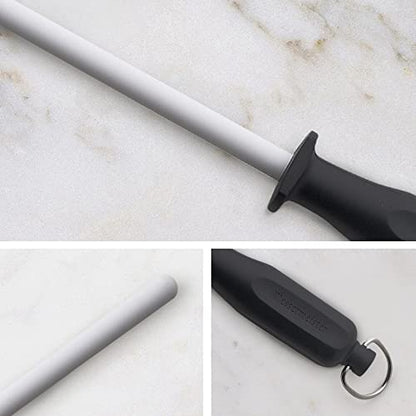  12” Ceramic Sharpening Rod - Knife Sharpener - Fine 1200 Grit - Ceramic Core, Large Sharpening Surface & Soft-Grip Handle