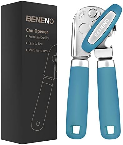  Can Opener Manual, Can Opener With Magnet, Hand Can Opener With Sharp Blade Smooth Edge, Handheld Can Openers With Big Effort-Saving Knob, Can Opener With Multifunctional Bottles Opener