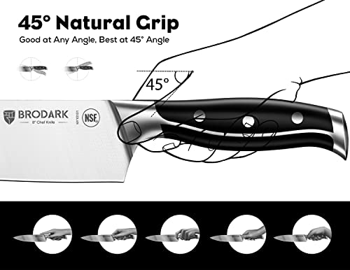  Kitchen Knife Set With Block, Full Tang 15 Pcs Professional Chef Knife Set With Knife Sharpener, NSF (Food Safe) German Stainless Steel Knife Block Set, Steel-king Series With Gift Box