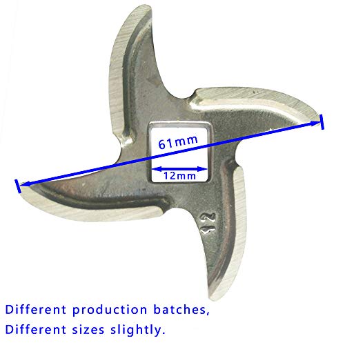  2 Pack #12 Meat Grinder Blade Stainless Steel Knife Cutter Replacement For Grinders, Please Check The Size And Shape