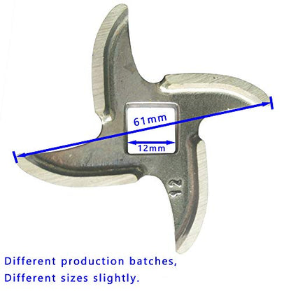  2 Pack #12 Meat Grinder Blade Stainless Steel Knife Cutter Replacement For Grinders, Please Check The Size And Shape
