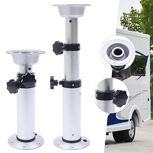  Adjustable Table Pedestal Stand 16.9-28.7 Inch Aluminum Table Base For RV Marine Boat Caravan Motorhome (Stepped Adjustment)