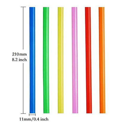  100 Pcs Jumbo Smoothie Straws,Colorful Disposable Wide-mouthed Large Straw.