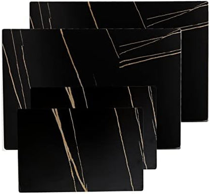  Clear Tempered Glass Cutting Board Set Of 4, Non Slip Glass Trays For Kitchen Countertop By Murrey Home, Heat Resistant, No Stain, 11.75"x15.75", 7.75"x11.75" & Round 11.75"