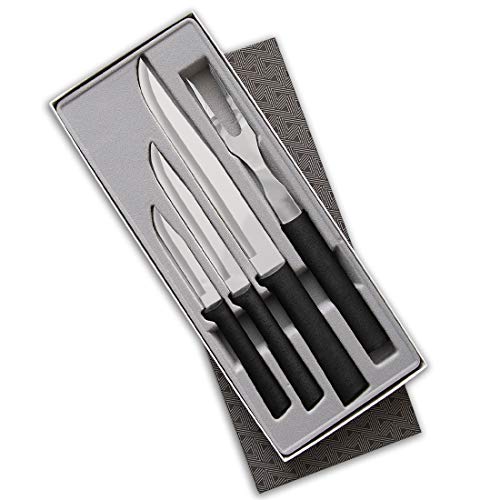  Rada Cutlery Prepare Then Carve Carving Knife Gift Set – Stainless Steel Blades With Black Stainless Steel Resin Handles