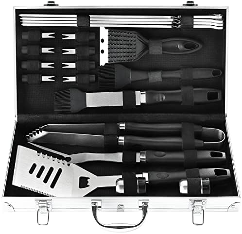  21PCS Professional Stainless Steel Grill Accessories Set For Men Dad Women - Perfect Grill Gift On Father's Day, Christmas, Birthday - Complete BBQ Kit For Outdoor Camping Barbecue