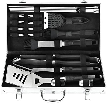  21PCS Professional Stainless Steel Grill Accessories Set For Men Dad Women - Perfect Grill Gift On Father's Day, Christmas, Birthday - Complete BBQ Kit For Outdoor Camping Barbecue