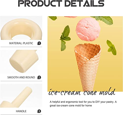  Rispy Waffle Cone Mould Kit, Plastic Cream Mould Cone Roller Egg Roll DIY Crispy Egg Roll Mould For Kitchen,2 X 4.7 Inch