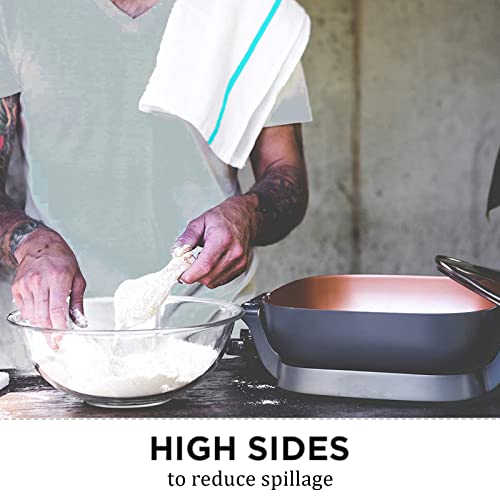  Extra Deep Nonstick Electric Skillet - Scratch Resistant - Serves 3 To 5 People (6Qt.)