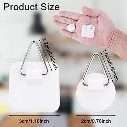  60 Pieces Invisible Adhesive Plate Hanger Wall Plate Hangers Plastic Adhesive Picture Hangers Without Nails Plate Holder Frame Hangers For Bathroom Kitchen Wall Decoration (Round&Square)