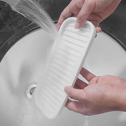 Silicone Sponge Holder, Tray For Soap And Sponge, Kitchen Sink Tray, Accessories To Help You Clean Kitchen Sink, Sink Sponge Rack（White, 2 Pack）