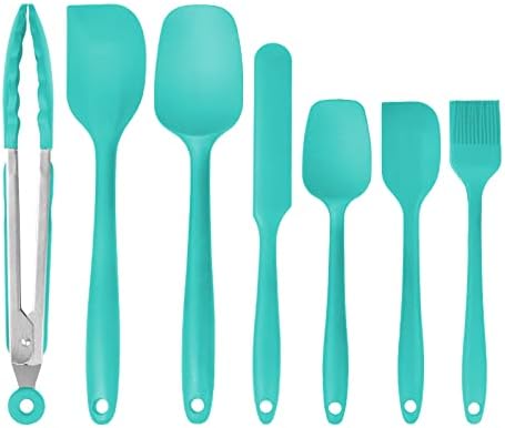  Ilicone Spatula Set Of 7 One Piece Seamless Design, Rubber Spatulas Silicone Heat Resistant Non Stick Cookware, Silicon Spatula All Silicone Kitchen Utensils 7 PCS Black