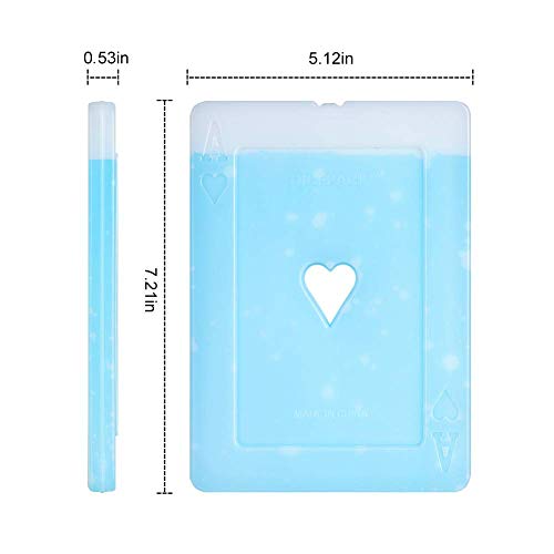  10 X Ice Packs For Lunch Box - Freezer Ice Packs - Slim Long Lasting Cool Packs For Lunch Bags And Cooler, Poker Design (Heart)