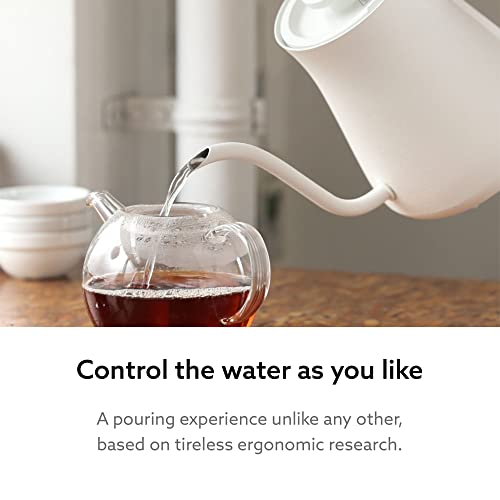  The Kettle | Electric Lightweight Gooseneck Kettle | Stainless Steel | 0.6L (20fl Oz) Capacity | Neon Light Indicator | Perfect For Tea And Coffee | K02H-WH | White | US Version