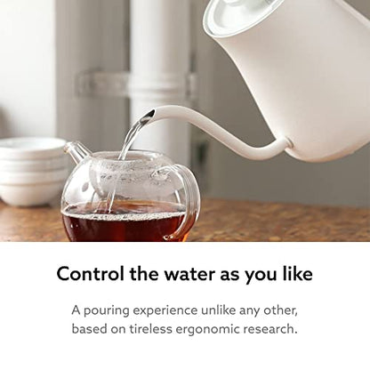  The Kettle | Electric Lightweight Gooseneck Kettle | Stainless Steel | 0.6L (20fl Oz) Capacity | Neon Light Indicator | Perfect For Tea And Coffee | K02H-WH | White | US Version