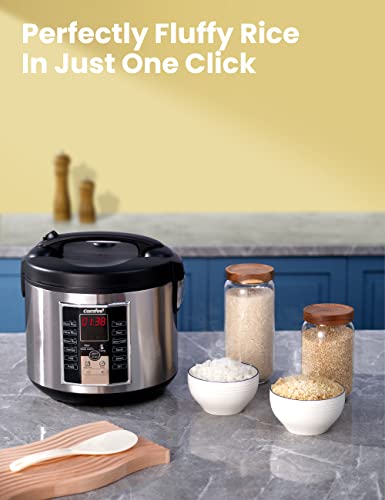  Rice Cooker 10 Cup Uncooked , Rice Maker, Steamer, Stewpot, Saute All In One (12 Digital Cooking Programs) Multi Cooker (5.2Qt ) Large Capacity, 24 Hours Preset, Olla Arrocera Electrica
