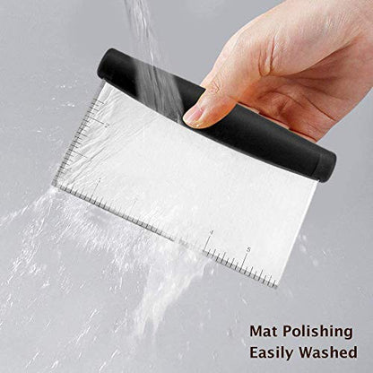  And Kitchen Tool Stainless Steel Metal Griddle Scraper Chopper Cutter For Bread And Pizza Dough Purpose Stainless Steel Scraper & Chopper Dough Scraper, Dough Cutter & Pastry Scraper