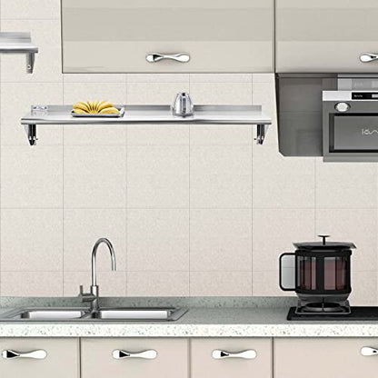  Ally Stainless Steel Shelf 14 X 72 Inches, 450 Lb, Commercial Wall Mount Floating Shelving For Restaurant, Kitchen, Home And Hotel