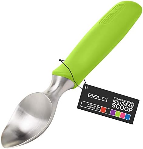  Ice Cream Scoop - Heavy Duty Stainless Steel Icecream Scooper With Non-Slip Rubber Grip - Professional Metal Ice-Cream Spade - Dishwasher Safe – Black