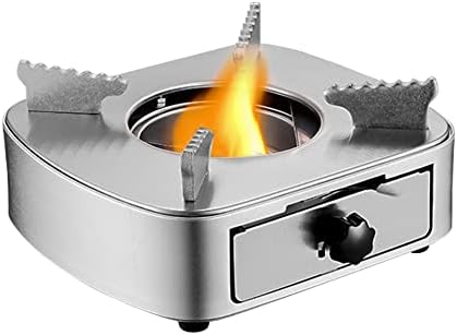  XIXIAN Mini Alcohol Stove Burner Stainless Steel Adjustable Firepower Windproof Drawer Style Burner For Barbecue Hotpot Outdoors Cooking