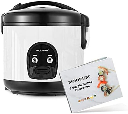  OOSUM Electric Rice Cooker With One Touch For Asian Japanese Sushi Rice, 5-cup Uncooked/10-cup Cooked, Fast&Convenient Cooker With Steamer, Stainless Steel Housing And Auto Warmer