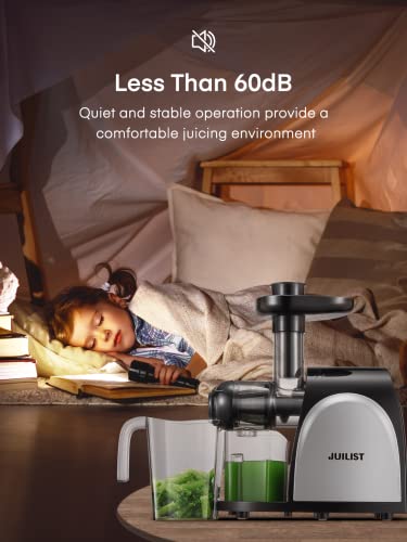  Masticating Juicer Machines, Juilist Cold Press Juicer Machines Vegetable And Fruit With Quiet Motor & Reverse Function, Slow Juicer Extractor Easy To Clean With Brush, Recipe Included