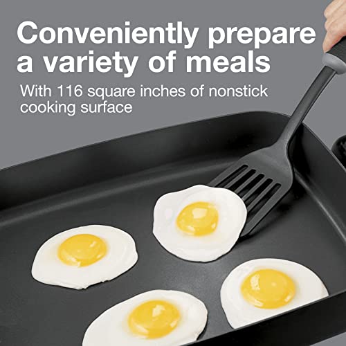  Electric Skillet With Lid, 116 Sq. In. Nonstick Cooking Surface For Frying, Sauteing, Simmering And Braising, Adjustable Temp 200° To 400° F, Black (38526PS)