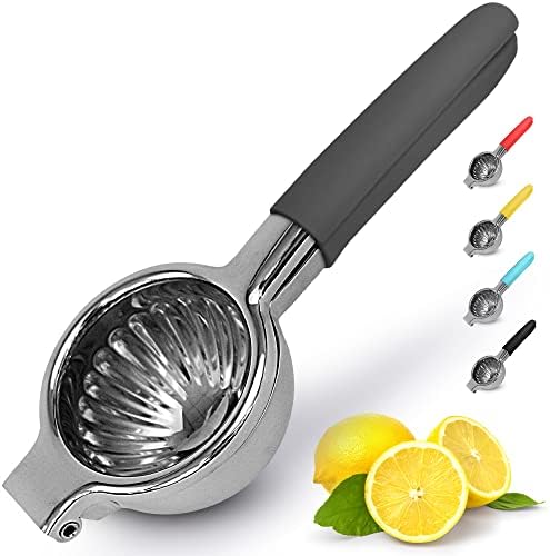  Lemon Squeezer Stainless Steel With Premium Heavy Duty Solid Metal Squeezer Bowl And Food Grade Silicone Handles - Large Manual Citrus Press Juicer And Lime Squeezer Stainless Steel