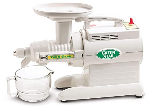  Tribest Greenstar GS-3000 Deluxe Slow Masticating Juicer, Twin Gear Cold Press Juicer & Juice Extractor, White