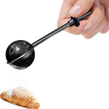  JETKONG Powdered Sugar Shaker Duster Flour Dispenser Shaker With 18/8 Stainless Steel Spring-operated Handle For Sugar Flour And Spices