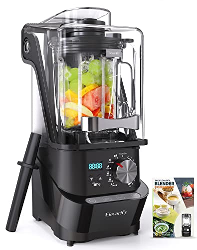  Professional Blender For Kitchen Quiet: Vacuum Commercial Blender For Shakes And Smoothies - 56oz Industrial Countertop Blenders - 1500W High Power Smoothie Blender With Shield, 29015 (56 Oz)