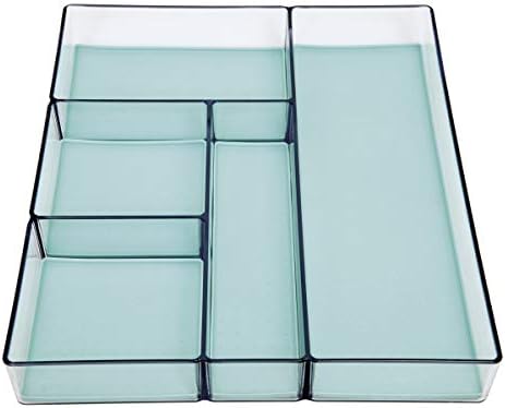  Basics 6 Compartment Drawer Organizer, Star Blue