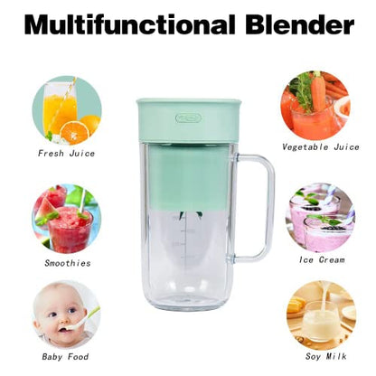  Portable Blender, Portable Juicer, Small Blender, Mini Blender, Smoothie Blender, Smoothie Maker, Blender Cup, Personal Blender For Shakes And Smoothies, 11 Oz USB Rechargeable For Traveling, Gym, Office,with Free Ice Cube Tray.
