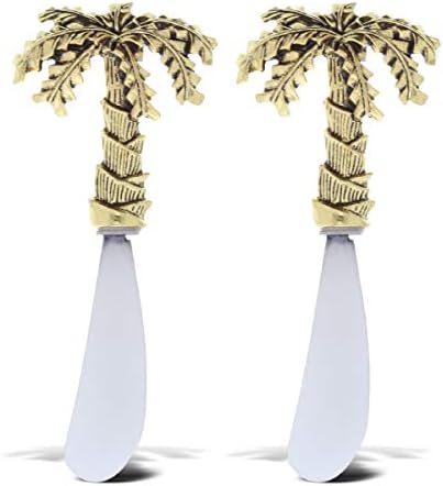  Gold Stainless Steel Dip & Cheese Spreader, Condiment & Butter Spreader Utensils For Appetizer Spread, Metal Cheese Spreaders Kitchen Set Of 2-4.85" - Flamingo