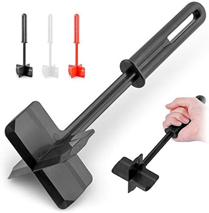  Meat Chopper - Premium Meat Masher, Ground Beef Masher, & Hamburger Chopper Utensil - Perfect For Turkey, Mashed Potato, Baking, Cooking & More (Black)