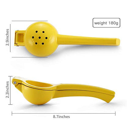  Manual Juicer Citrus Lemon Squeezer,Fruit Juicer Lime Press Metal,Professional Hand Juicer Kitchen Tool(yellow）
