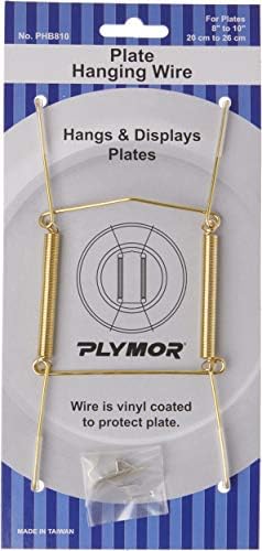  Plymor White Vinyl Finish Mountable Plate Hanger, 6.125" H X 3" W X 0.5" D (For Plates 8" - 10"), Pack Of 2