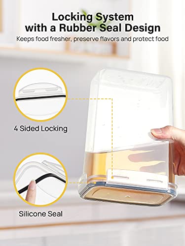  Cereal Containers Storage Set, 16 Pcs Pantry Kitchen Organization And Storage Airtight Food Storage Container, Leakproof 25.2L With Pen, Chalkboard Labels, Measuring Spoon Set