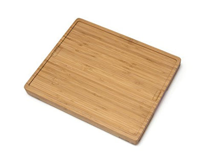  Bamboo Wood Cutting Board With 6 Colored Poly Inlay Mats, 16" X 13-1/8" X 1-5/8"
