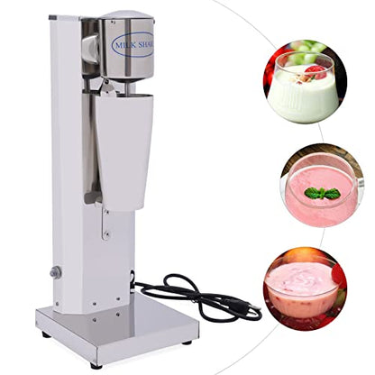  Milkshake Drink Mixer Machine, 16000rmp Commercia Electric Milkshake Maker, 110V Stainless Steel Single Head Milk Shake Machine With 800ml Cup For Cocktail Tea Drink