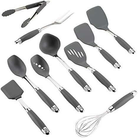  SureGrip Nonstick Utensil Kitchen Cooking Tools Set, 6 Piece, Graphite