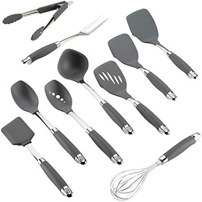  SureGrip Nonstick Utensil Kitchen Cooking Tools Set, 6 Piece, Graphite