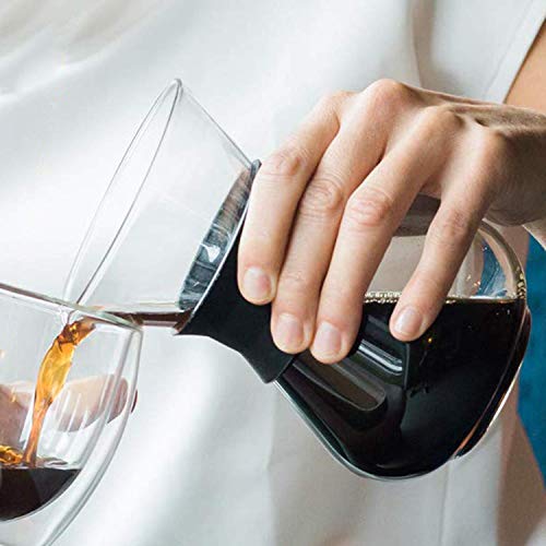  LEZIP Pour Over Coffee Maker Set With Reusable Stainless Steel Drip Filter Elegant Coffee Dripper Pot Glass Carafe & Permanent Stainless Steel Filter